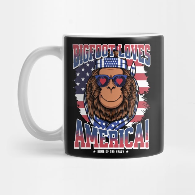 Patriotic Bigfoot Loves America! 4th of July by creative